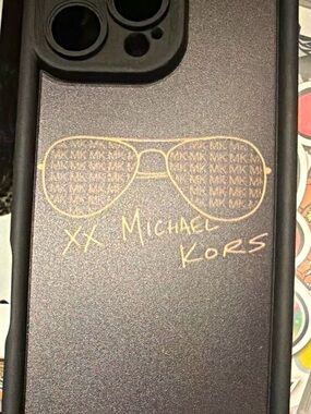 Michael Kors Purple Phone Case with Gold Sunglass Graphic